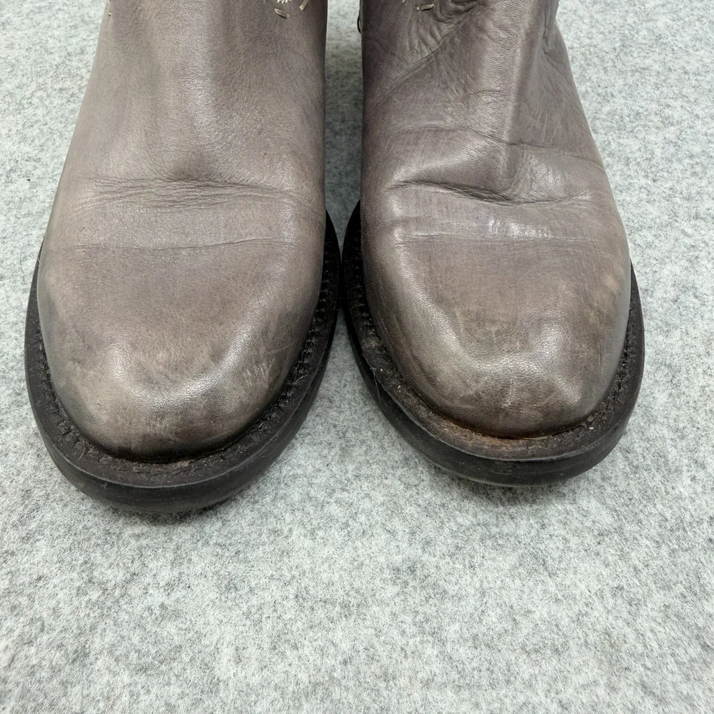 True Religion Tall Leather Knee-High Riding Boots 7 Gray‎ Maddy Style TRS91110